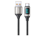 USAMS Kabel pleciony U78 USB-C 1,2m LED 6A Fast Charging biały - 1569015 - zdjęcie 1